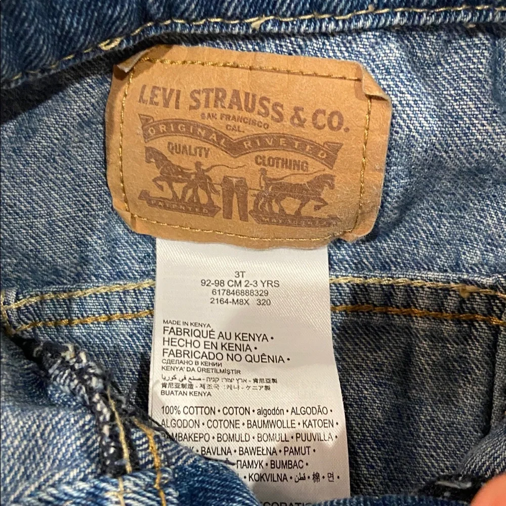 Levi’s Toddler Classic Denim Trucker Jacket Blue Red Tab Size 3T